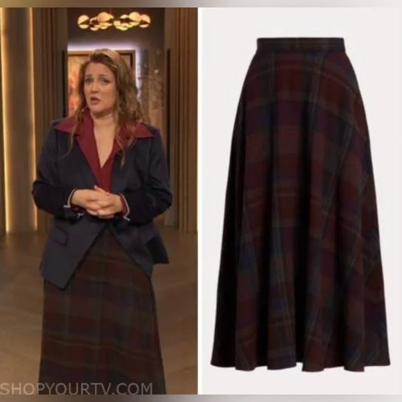 RALPH LAUREN PURPLE LABEL PLAID WOOL ERIKA CIRCLE SKIRT - Picture 3 of 17